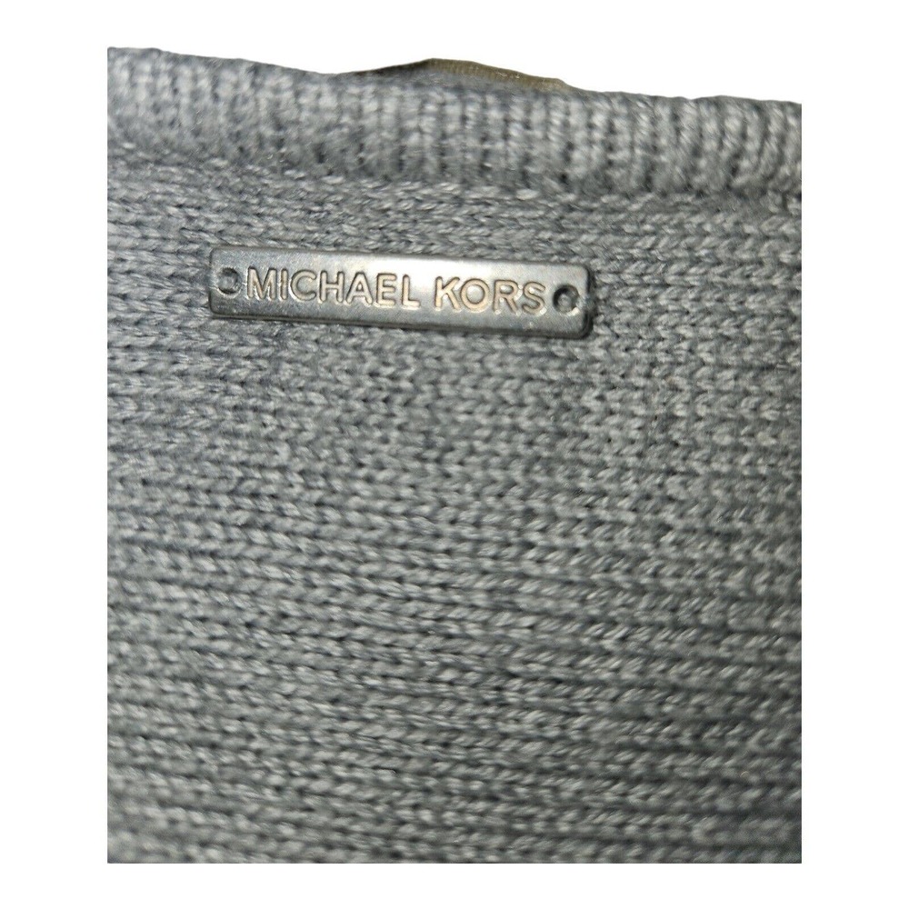 Michael Michael Kors Sweater Large Women's Thin Boatneck Tight Knit Gray - Picture 7 of 7